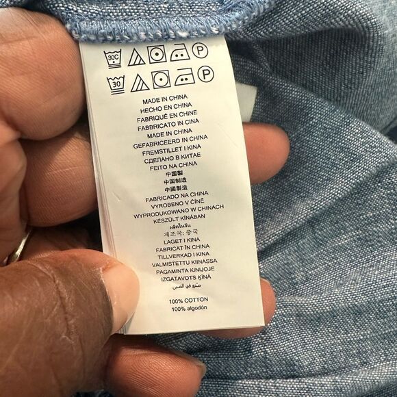 Michael Kors Cotton Chambray Smocked Mini Dress S - Picture 10 of 10